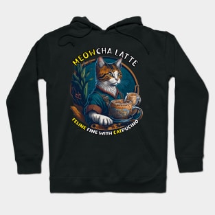 Cute Cartoon Cat Barista Hoodie